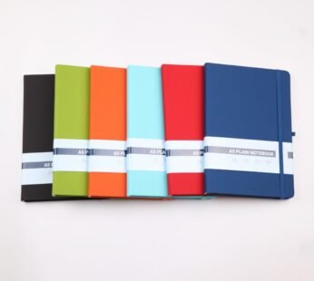 A5 Hardback Notebook with Plain Pages: 80 GSM Paper