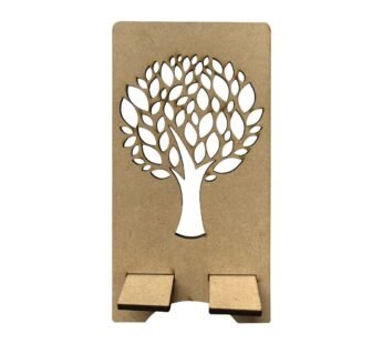 Phone Holder for Desk: Laser-Cut Craft Made of MDF Wood, Tree Design