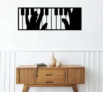 Piano Wall Decor: Laser-Cut Black Acrylic Sheet, Musician Wall Art Craft