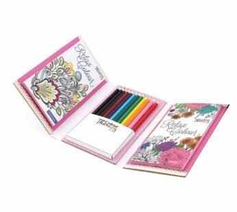 Adult Color Therapy Travel Set: Coloring Book with 60 Designs and Pencils