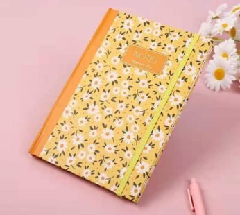 A5 Premium Quality Yellow Floral Hardback Lined Notepad Notebook Journal Exercise Diary