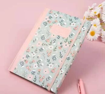 A5 Premium Quality Light Grey Floral Hardback Lined Notepad Notebook Journal Exercise Diary