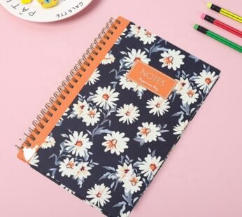 A5 Premium Quality Blue Floral Wiro Lined Notepad Notebook Journal Exercise Diary