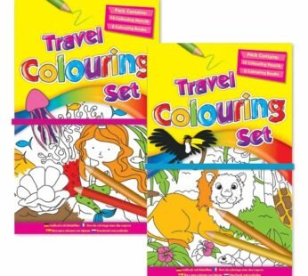 Travel Coloring Book Set with Pencil Crayons: Hardback Art Kids Activity Pack