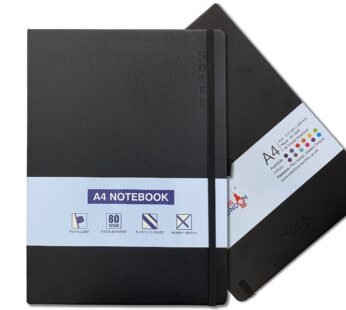 Black A4 PU Leather Hardback Notebook: Stylish and Functional Writing Essential