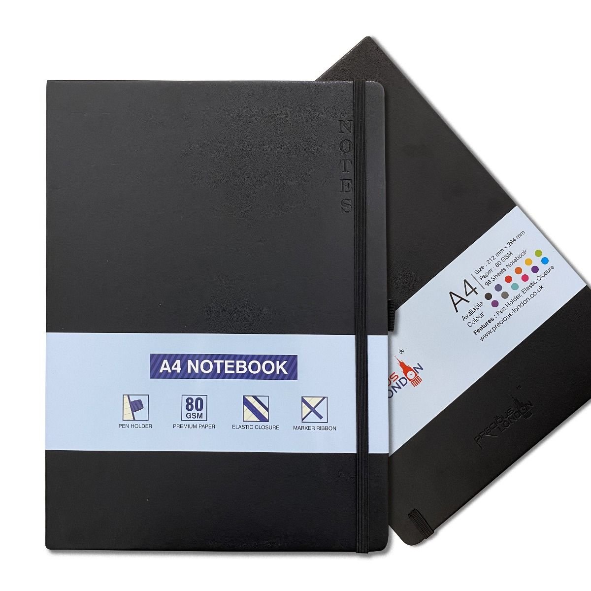 Black A4 PU Leather Hardback Notebook: Stylish and Functional Writing Essential