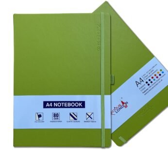 Green A4 PU Leather Hardback Notebook: Sleek and Versatile Writing Companion