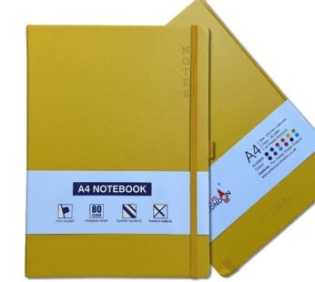 Yellow A4 PU Leather Hardback Notebook: Sophisticated and Practical Writing Companion