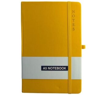 Yellow A5 PU Leather Hardback Notebook: Elegant and Practical Writing Companion