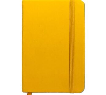 Yellow A6 PU Leather Hardback Notebook: Compact and Stylish Writing Companion