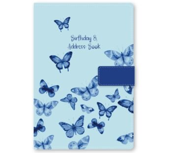 Blue Butterfly A5 Telephone, Address, and Birthday Book: Vintage Elegance for Organized Living