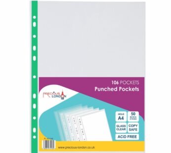 A4 Punched Pocket – Pack of 106 Polypropylene Punch Pockets