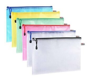 A4 Plastic Zip File Bags – Pack of 6, 5 Colors