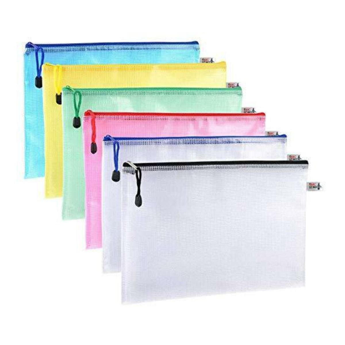 Pack of 6 A5 Plastic Wallet Document Wallets: Zip Lock Bags for Secure Document Storage