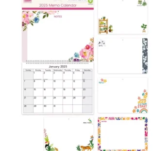 2025 Calendar Monthly Memo Family Organiser Illustrated Wall Planner With Pen