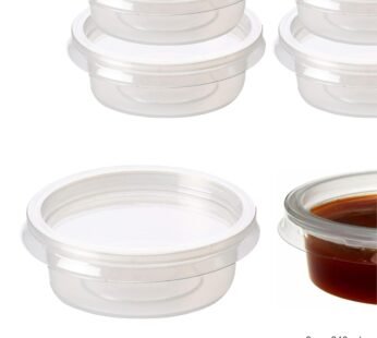 Round Food Containers Cups with Lids Deli Pots Sauce Dip Chutney 8 oz – 240 ml