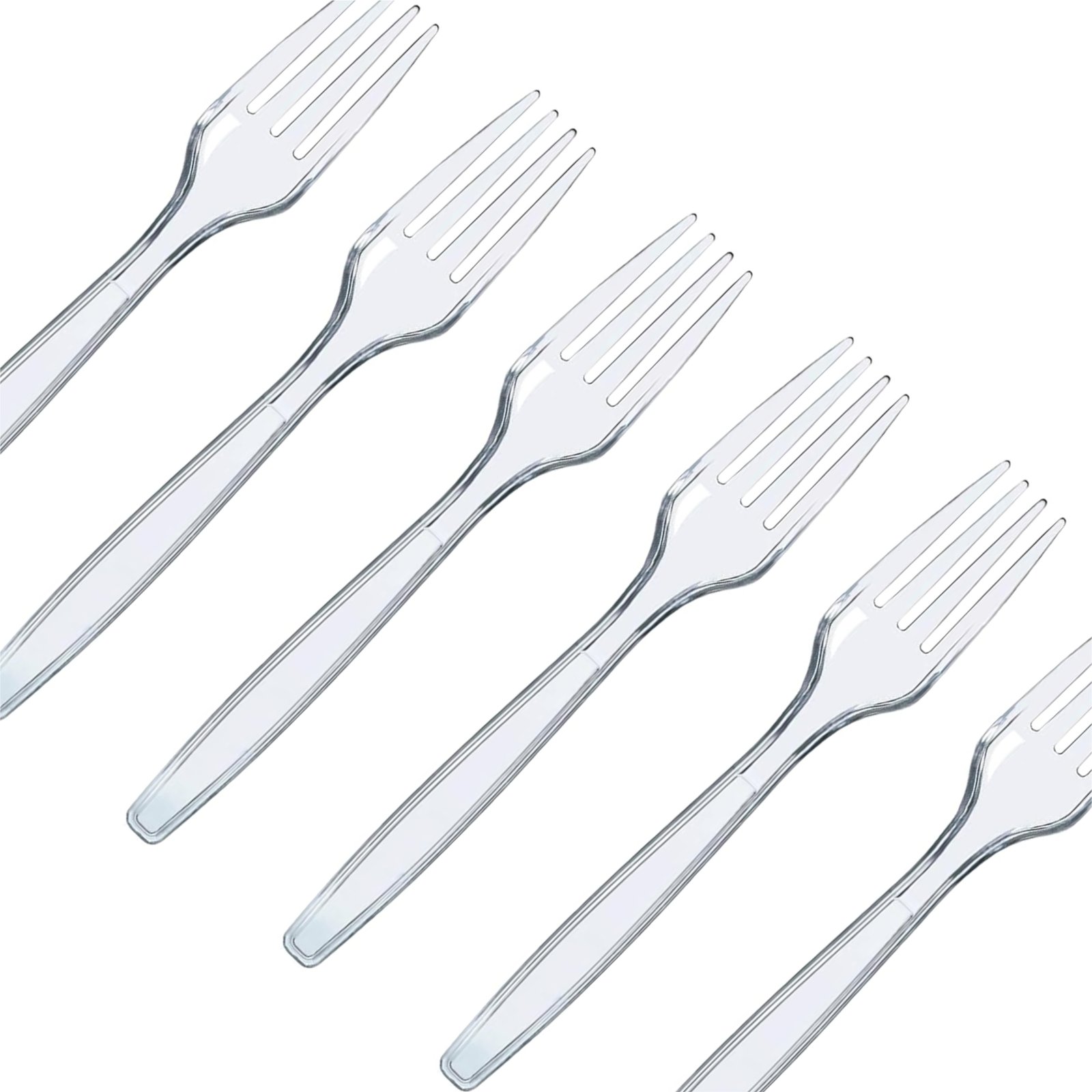 Heavy Duty Clear Forks Disposable Plastic Reusable Cutlery For Events Parties