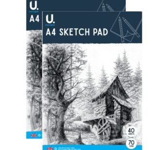 A4 Sketch Pad For Artist Sketching Doodling Art Work 80 Pages 70 GSM Paper x 2